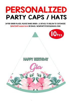 Floral - Party Caps / Hats (10 Pcs)