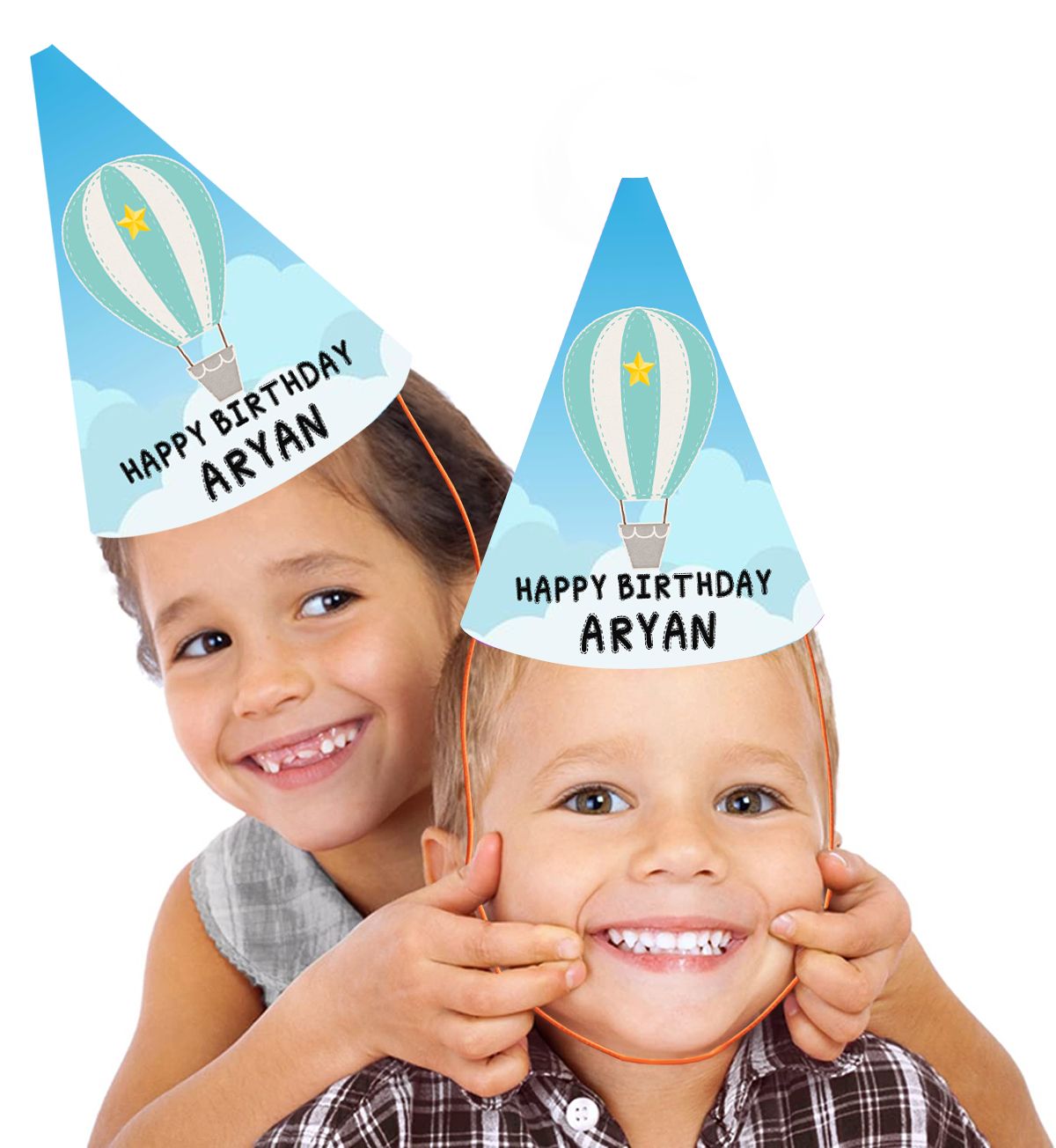 Hot Air Balloon Party Caps / Hats (10 Pcs)