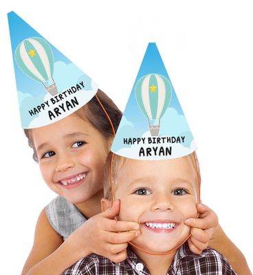 Hot Air Balloon Party Caps / Hats (10 Pcs)