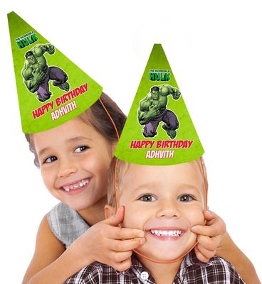 Hulk Theme - Party Caps / Hats (10 Pcs)