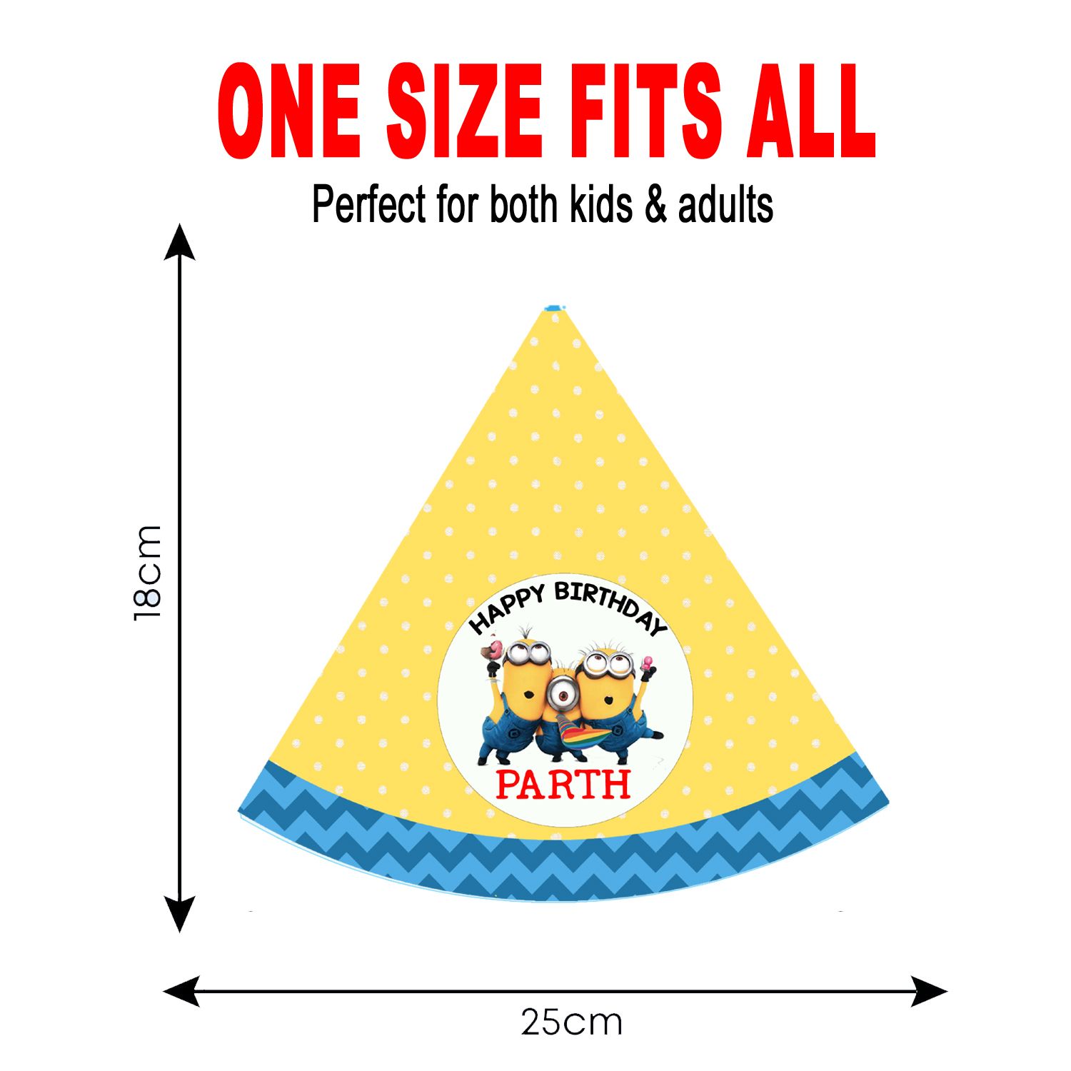 Personalized Minion Birthday Party Caps/Hats(10 Pcs)