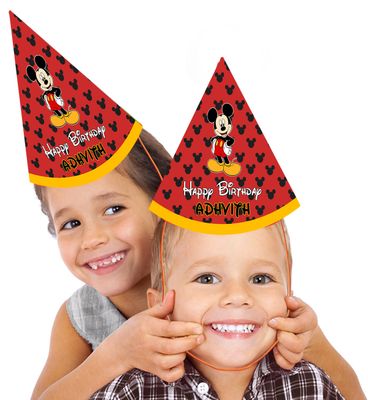Micky Mouse Birthday Party Caps/Hats (10 Pcs)