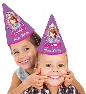 Sofia Theme Birthday Party Caps/Hats (10 Pcs)