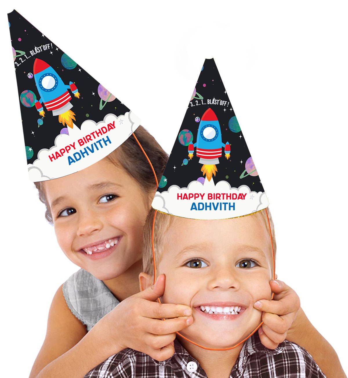 Space Theme Birthday Party Caps/Hats (10 Pcs)