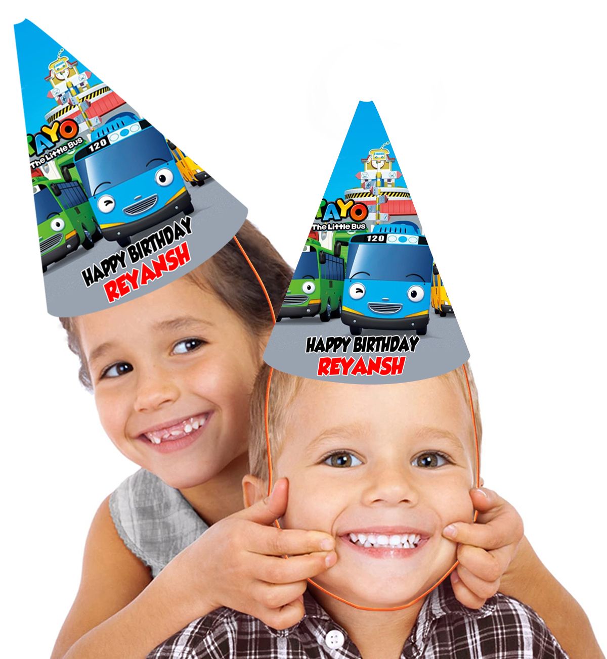 Tayo Bus Theme Birthday Party Caps / Hats (10 Pcs)
