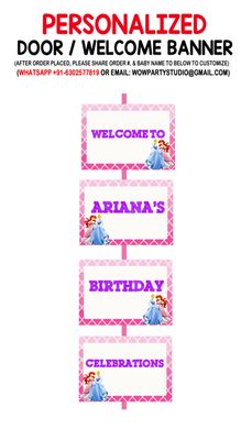Princess Theme Door/Welcome Banner (3ft)