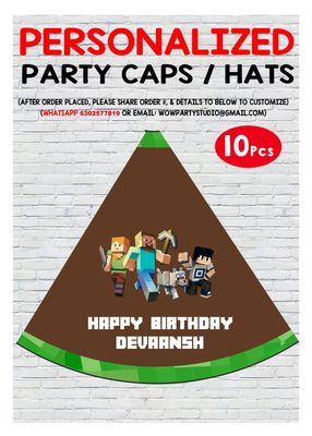 Minecraft Party Caps / Hats (10 Pcs)