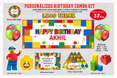 Lego Theme 37 Pcs Birthday Party Combo Set