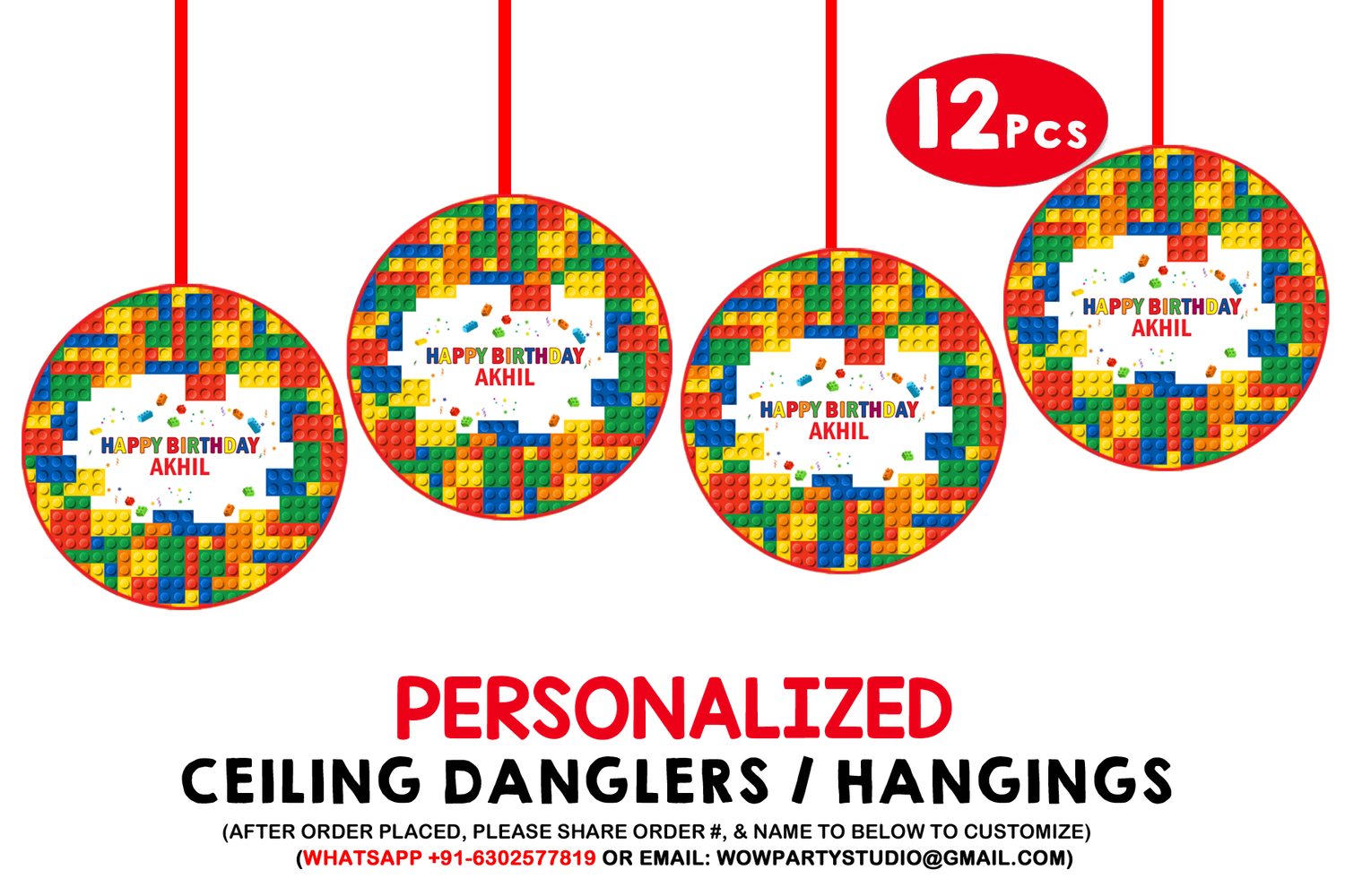 Lego Ceiling Hangings / Danglers (12 Pcs)