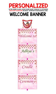 Cradle Ceremony Pink Theme Door/Welcome Banner (5ft)
