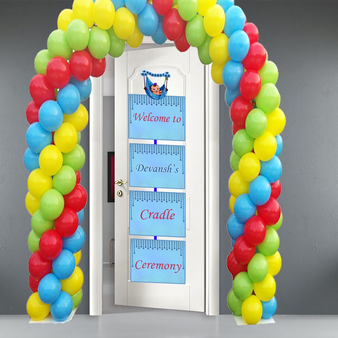Cradle Ceremony Blue Theme Door/Welcome Banner (5ft)