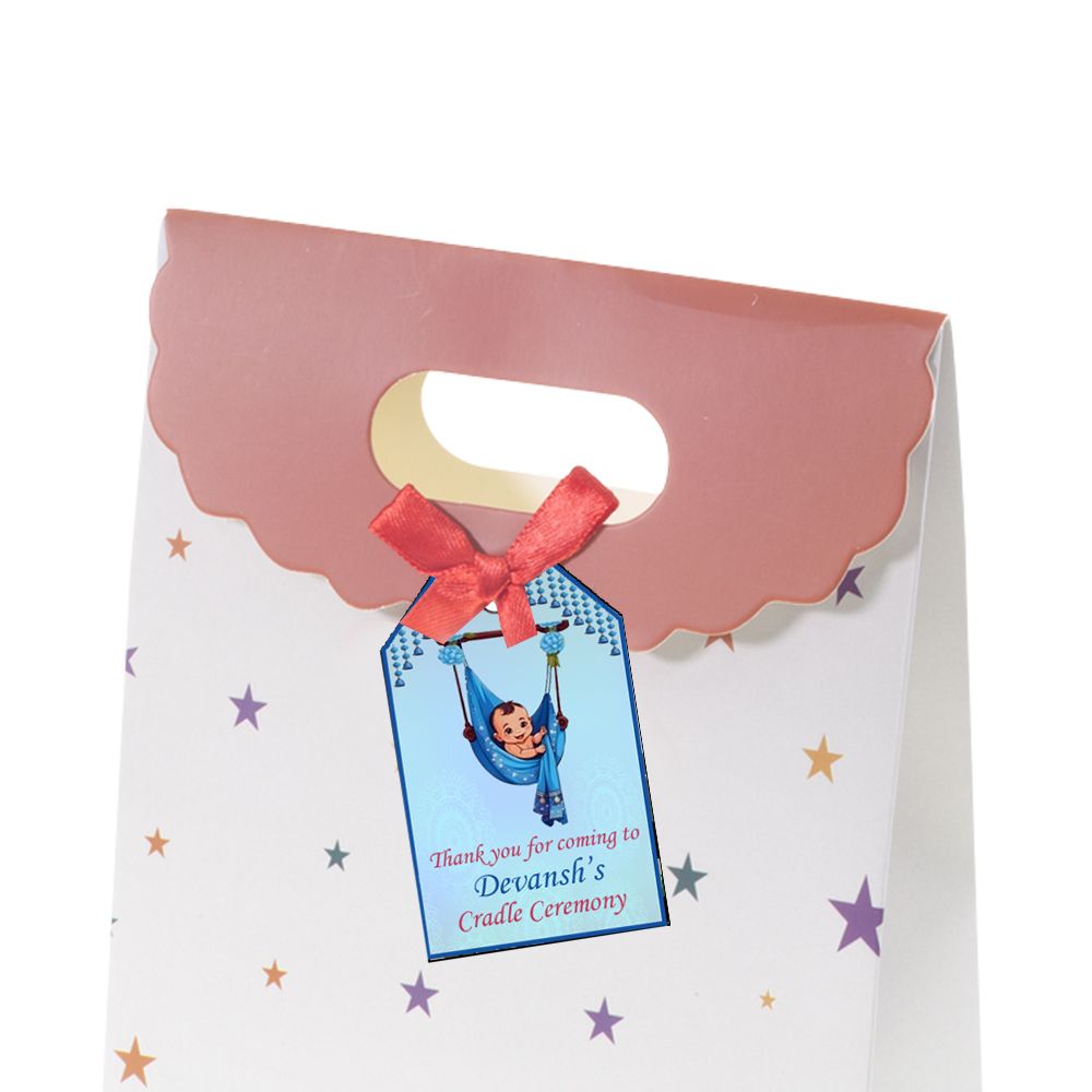 Cradle Ceremony Blue Theme Thank you Tags (24 Pcs)
