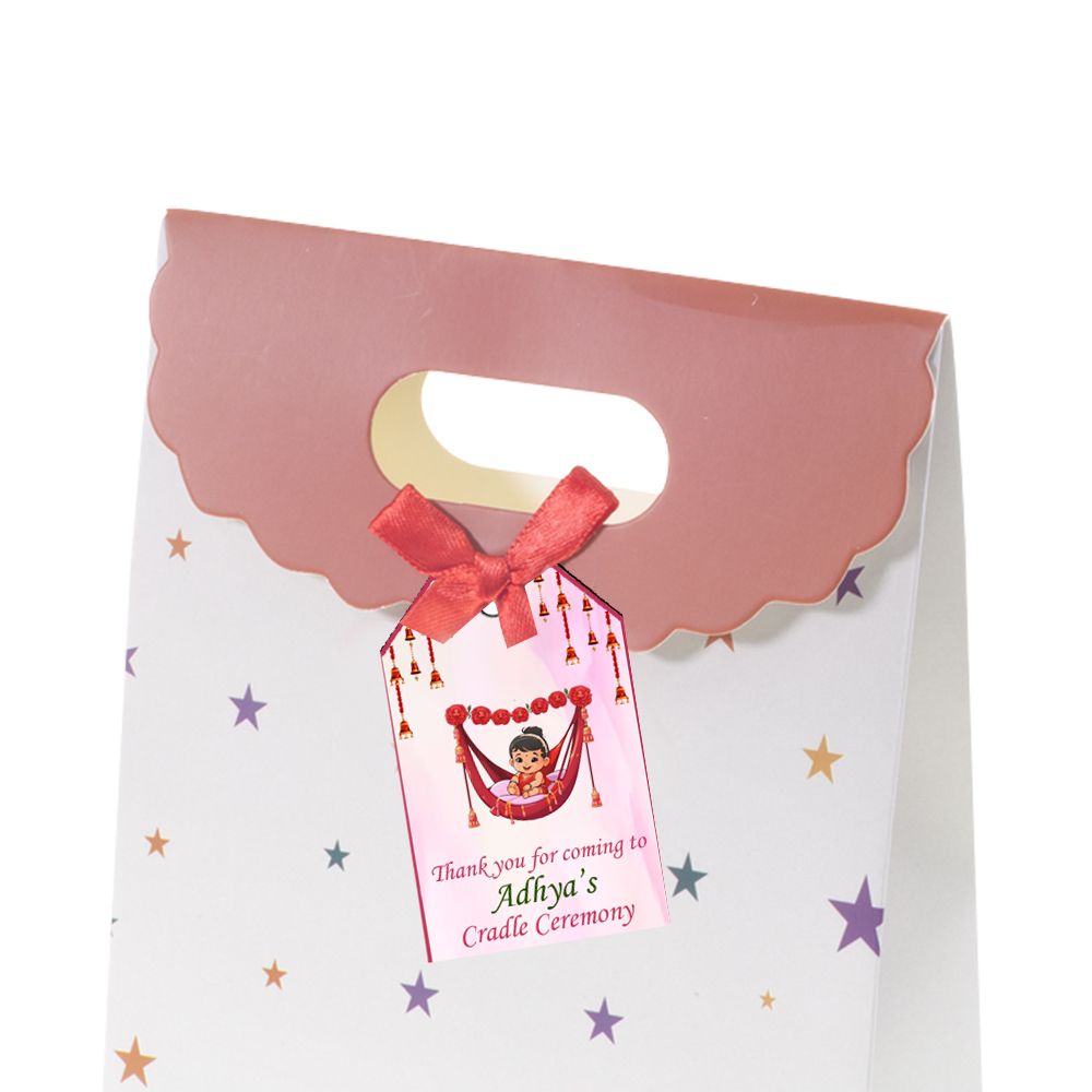 Cradle Ceremony Pink Theme Thank you Tags (24 Pcs)