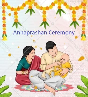 Yellow Rice Ritual Poster Annaprashan/Rice Eating Ceremony