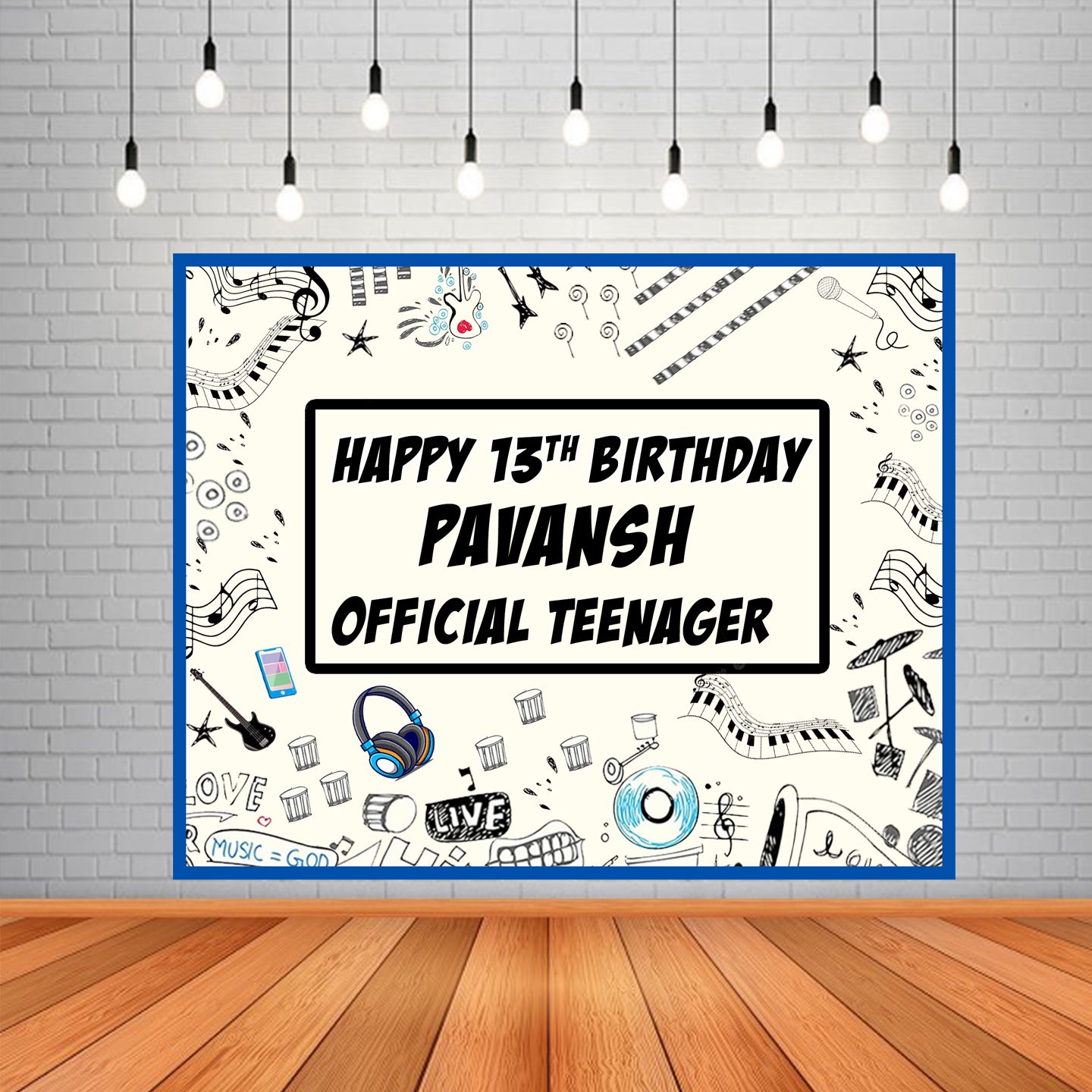 Teenager Theme Backdrop / Background Banner (4ft x 5ft)