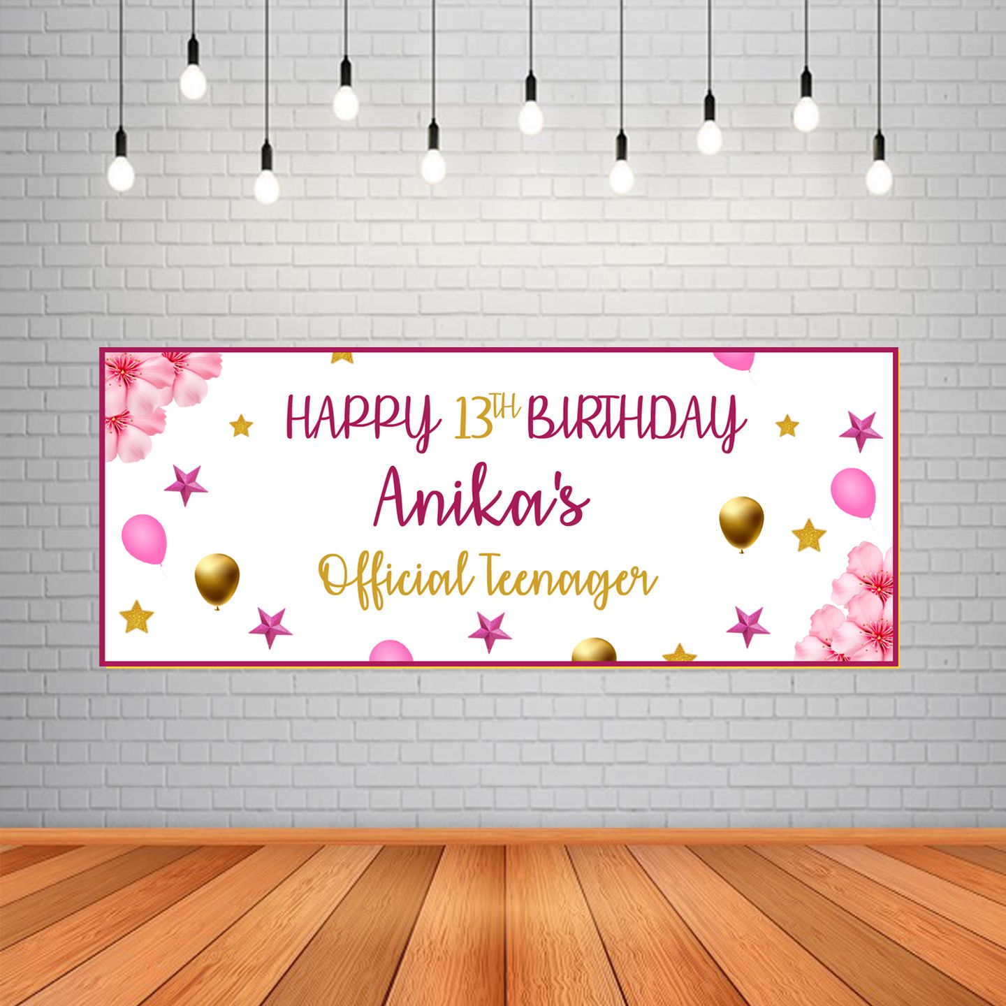 Teenager Theme Background Banner (2ft x 5ft)