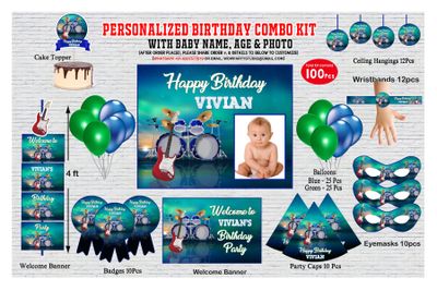 Music Theme Birthday Party Combo Kit-100Pcs