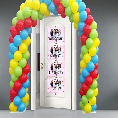 Black Pink Theme Birthday Door/Welcome Banner (5ft)