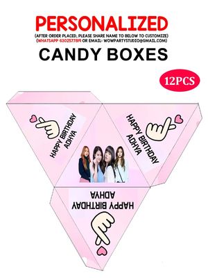 Black Pink Theme Candy / Chocolate Boxes (12 Pcs)