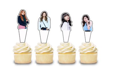 Black Pink Theme Cupcake Shape Topper (20 Pcs)