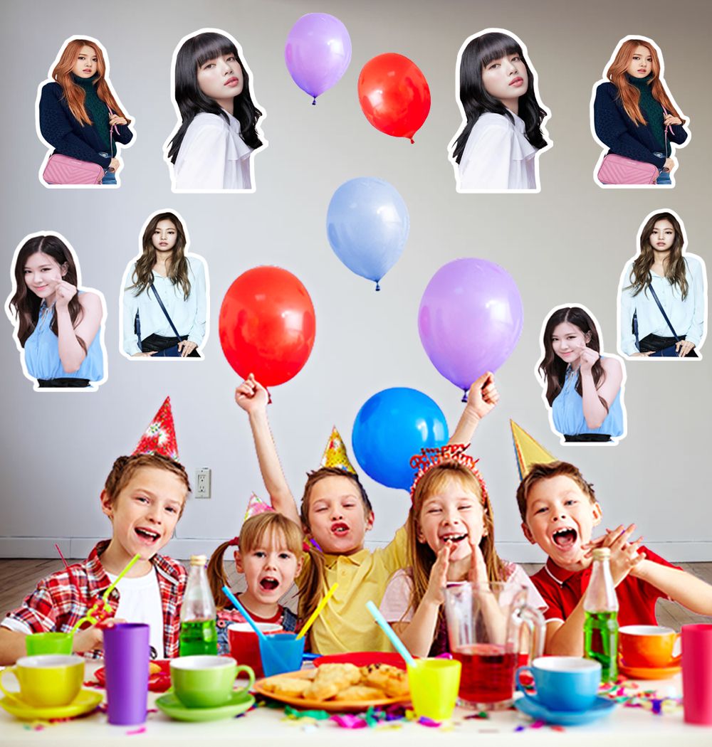 Black Pink Theme Cutouts (1ft) - 8 Pcs
