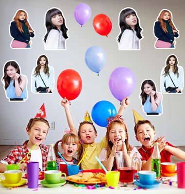Black Pink Theme Cutouts (1ft) - 8 Pcs