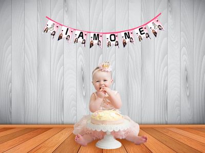 Black Pink Theme I am One Bunting Banner