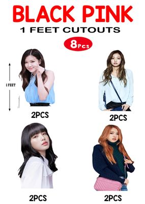 Black Pink Theme Cutouts (1ft) - 8 Pcs