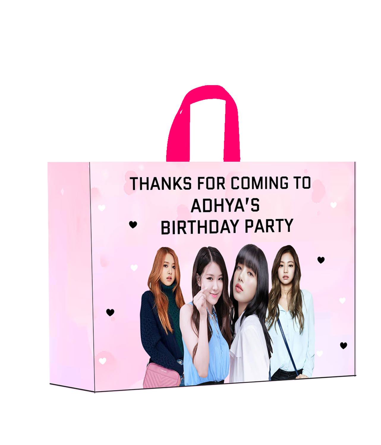 Black Pink Theme Gift Bag - Large (10 Pcs)