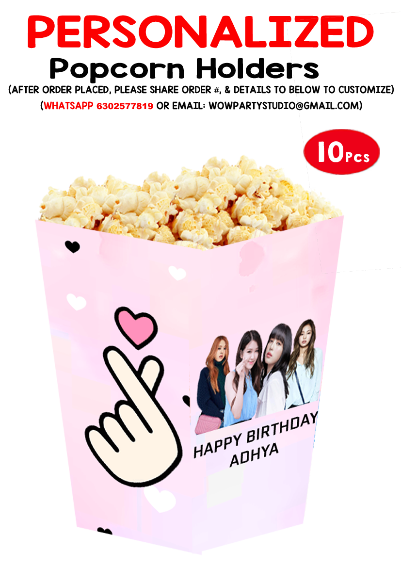 Black Pink Theme Popcorn Boxes (10 Pcs)