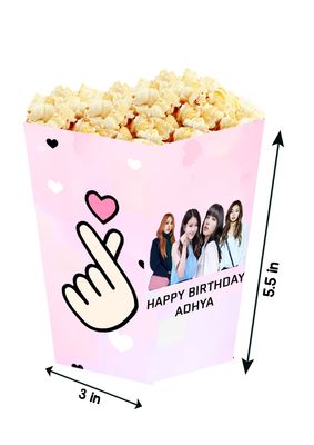 Black Pink Theme Popcorn Boxes (10 Pcs)