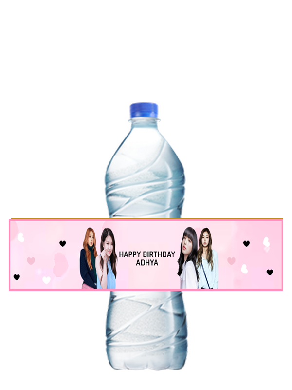 Black Pink Theme Water Bottle Wrappers (12Pcs)