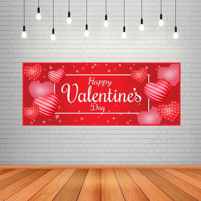 Valentine&#39;s Day Theme Backdrop / Background Banner (2ft x 5ft)