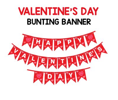 Valentine's Day Theme Bunting Banner