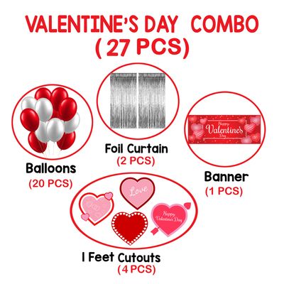 Valentine's Day Theme - Combo Kit 27Pcs Silver (Non Personalized)