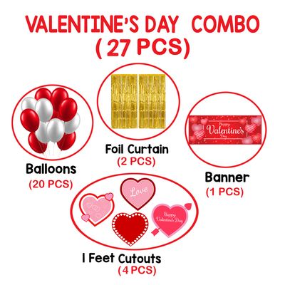 Valentine's Day Theme - Combo Kit 27Pcs Gold (Non Personalized)