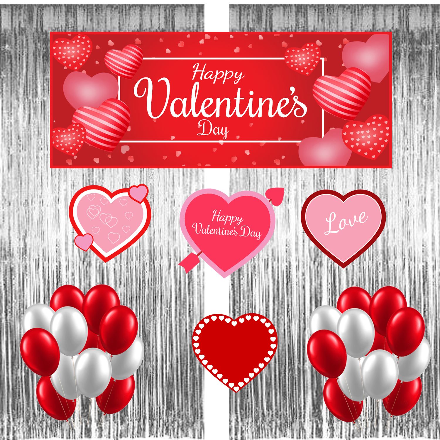 Valentine&#39;s Day Theme - Combo Kit 27Pcs Silver (Non Personalized)