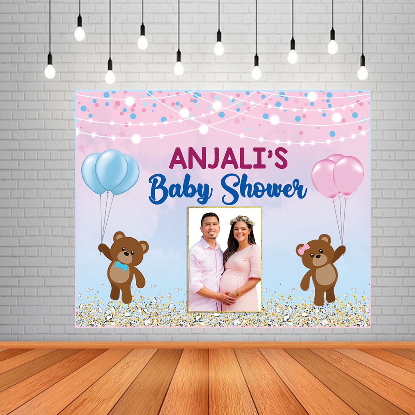 Baby Shower Theme Background Banner With Women Picture  (4ft x 5ft) #2