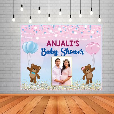 Baby Shower Theme Background Banner With Women Picture  (4ft x 5ft) #2
