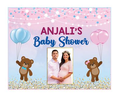 Baby Shower Theme Background Banner With Women Picture  (4ft x 5ft) #2