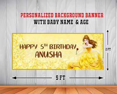 Belle Theme Background Banner (2ft x 5ft)