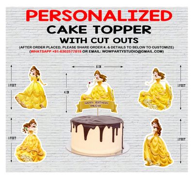 Belle Theme Cake Topper Combo