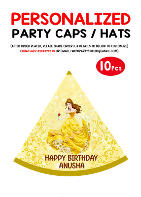 Belle Theme Party Caps / Hats (10 Pcs)