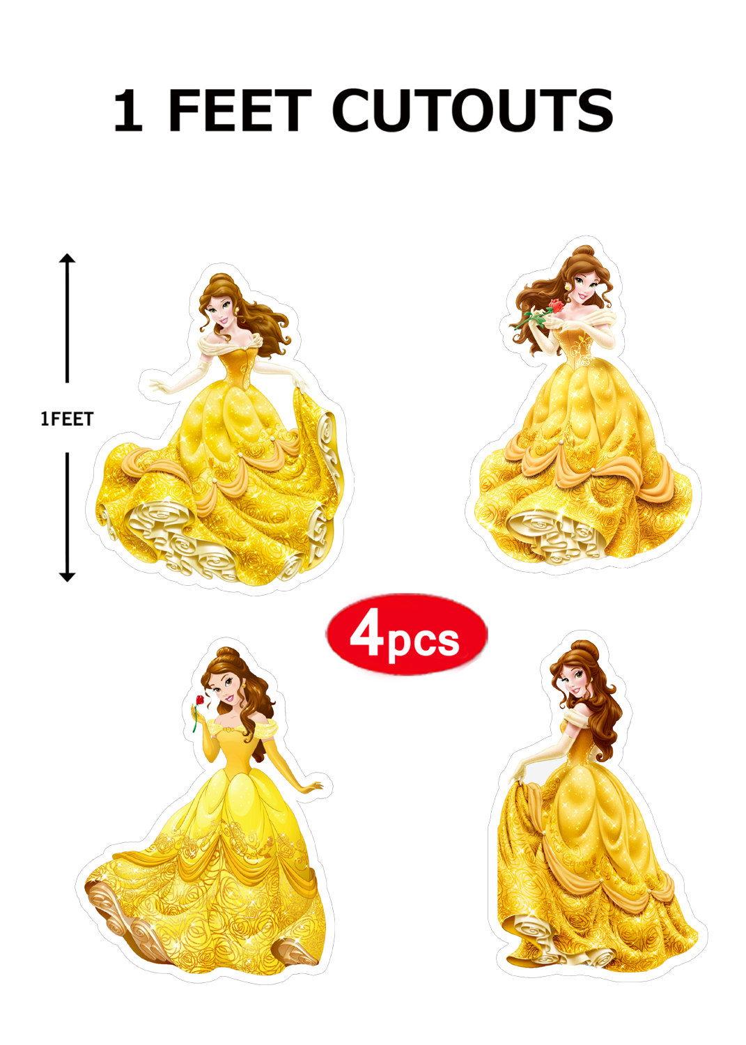 Belle Theme Cutouts (1ft) - 8 Pcs
