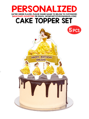 Belle Theme Cake Topper 5pcs Set