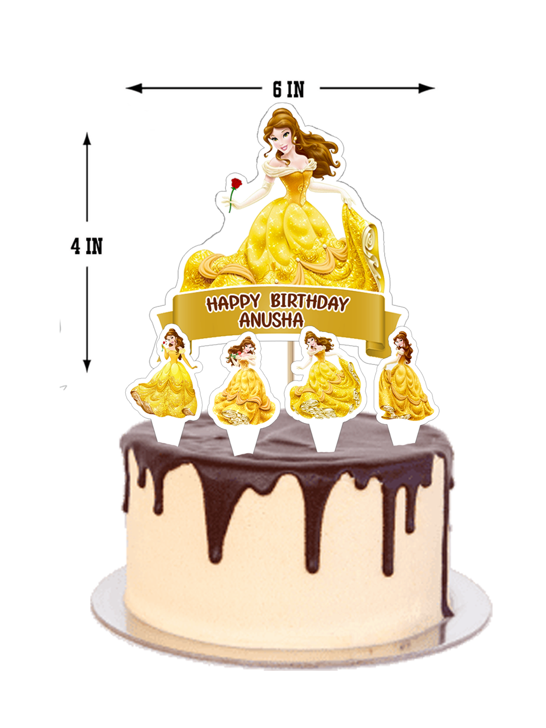 Belle Theme Cake Topper 5pcs Set