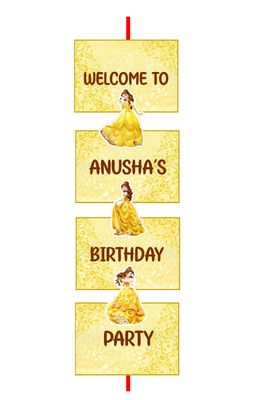 Belle Theme Birthday Door/Welcome Banner (5ft)