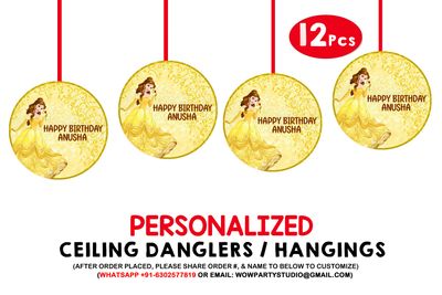 Belle Theme Ceiling Hangings / Danglers (12 Pcs)