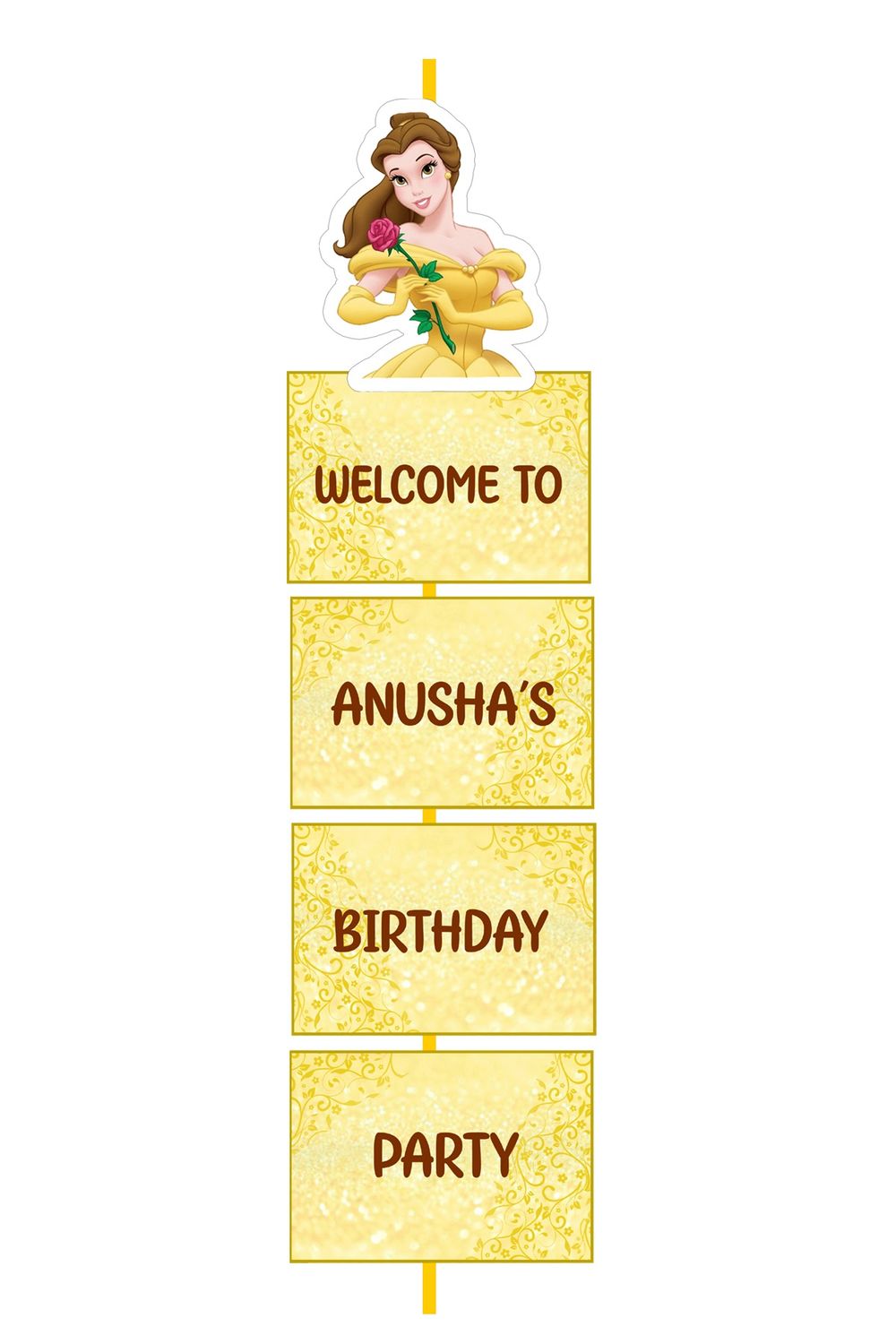 Belle Theme Door/Welcome Banner (3ft)