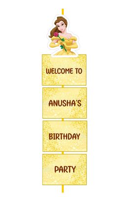 Belle Theme Door/Welcome Banner (3ft)